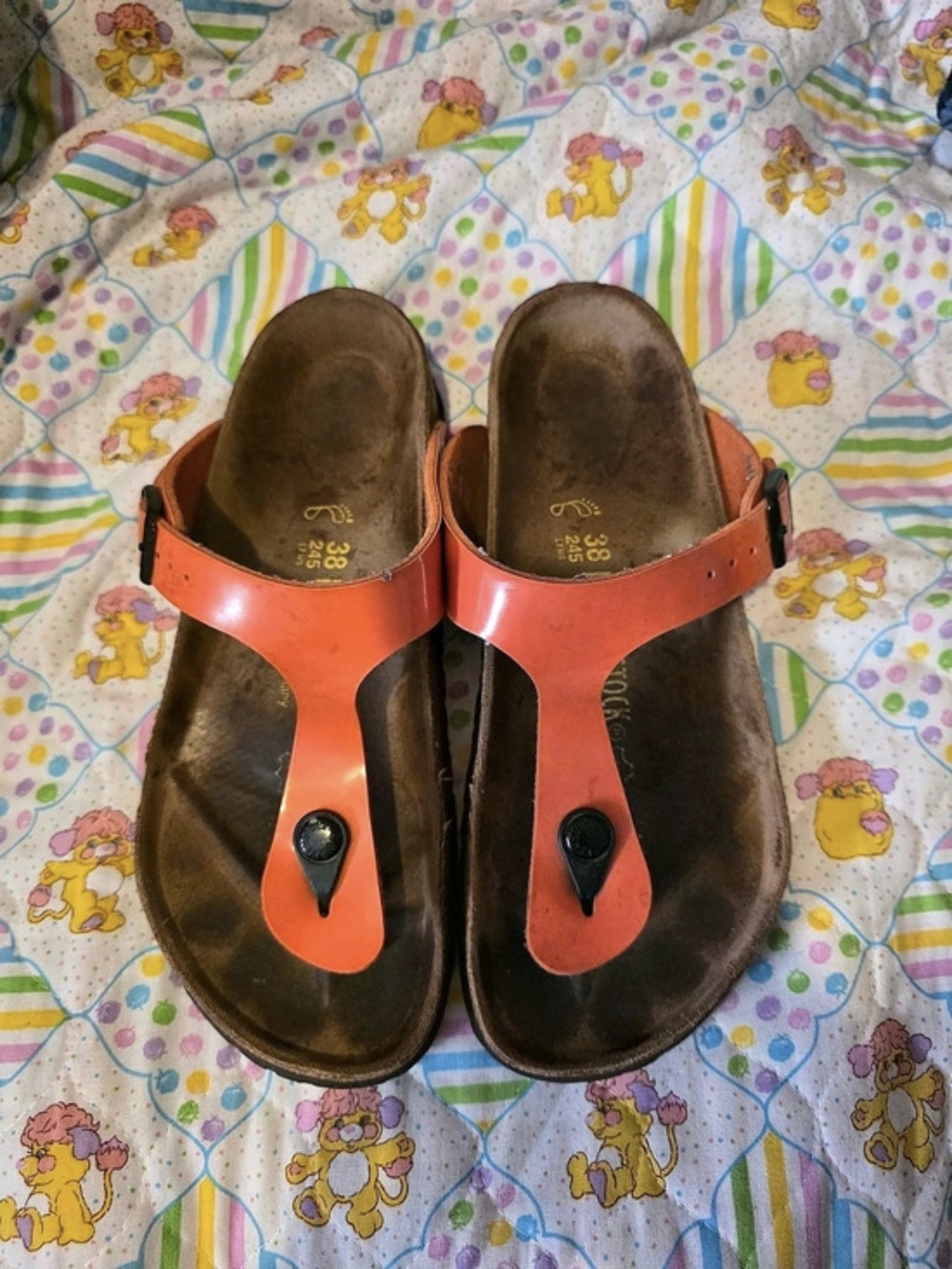 Birkenstock Patent Orange Sandals EU 38